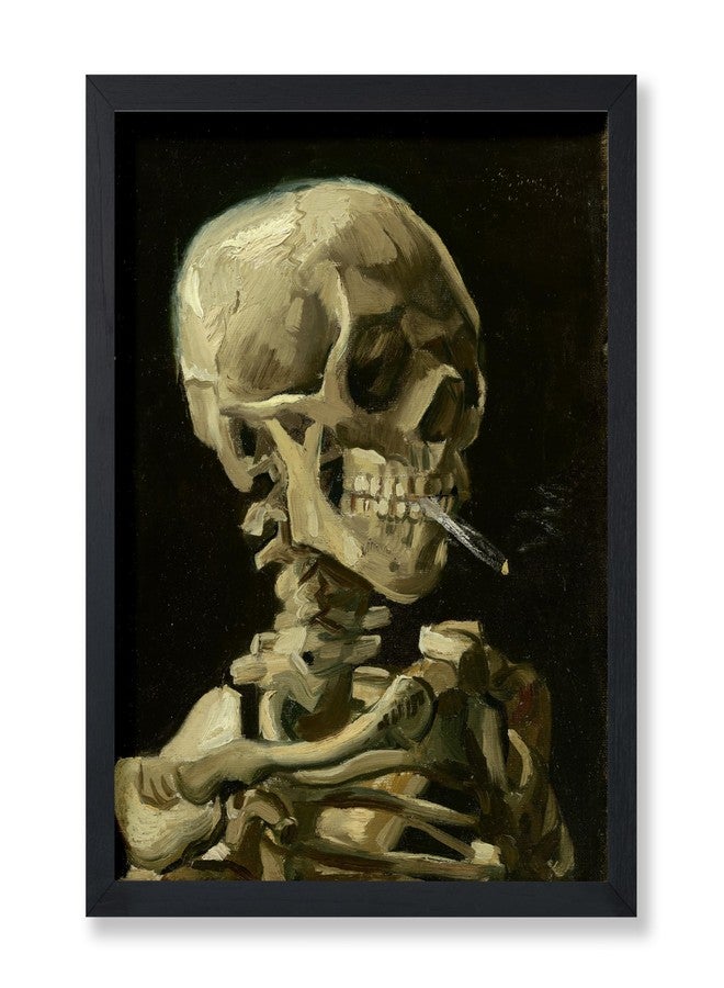 Poster Master Vintage Van Gogh Poster - Retro Skull of a Skeleton with Burning Cigarette Print - Skeleton Art - Gift for Men, Women - Decor for Bedroom, Living Room, Office - 8x10 UNFRAMED Wall Art - Image 1